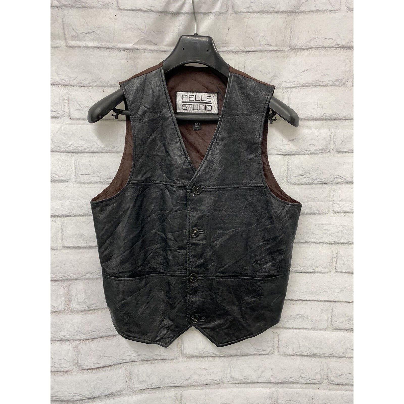 Wilsons Leather Wilsons Leather Black Vest Mens Small Motorcycle MotoBiker Size US S / EU 44-46 / 1 - 6 Thumbnail