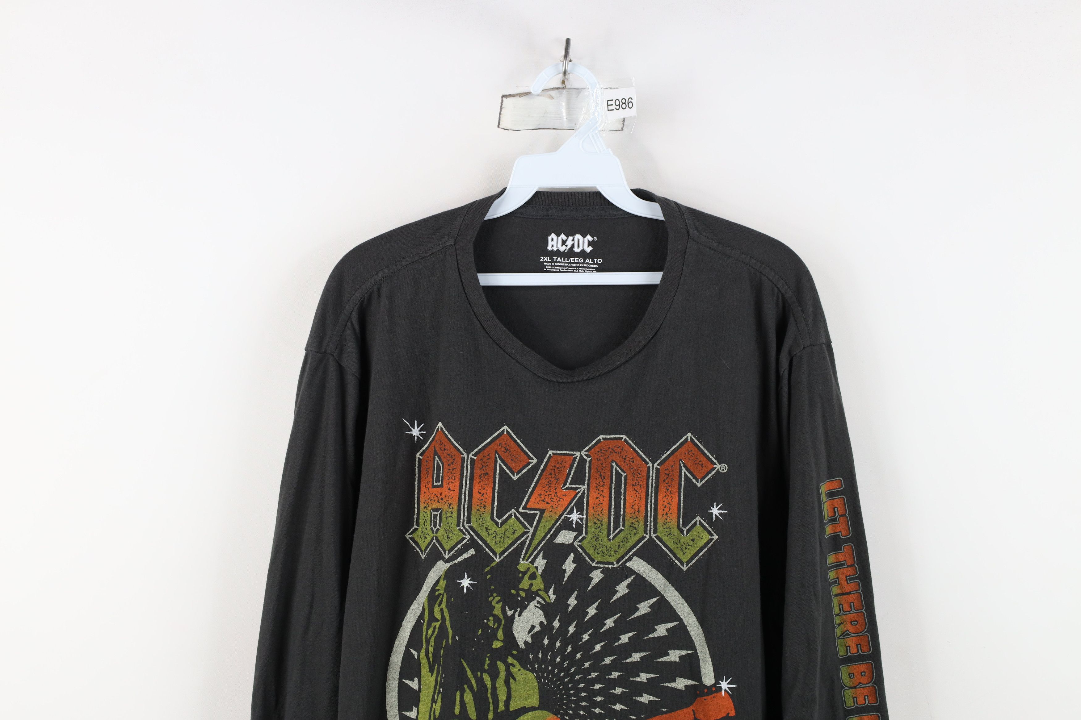Vintage Retro There Be Rock Tour ACDC Band Long Sleeve T-Shirt Gray Size US XXL / EU 58 / 5 - 2 Thumbnail