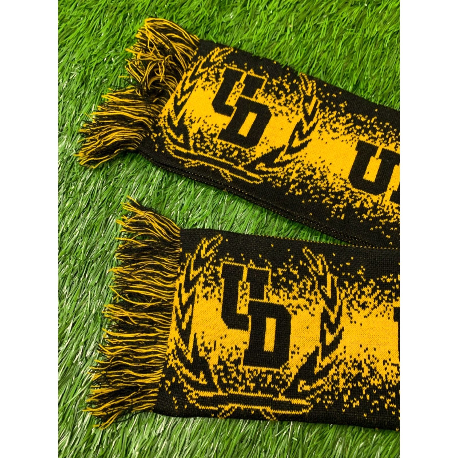 Vintage UNIVERSITY OF DALLENWIL UD SCARF One Size Mens Black Yellow Size ONE SIZE - 3 Thumbnail