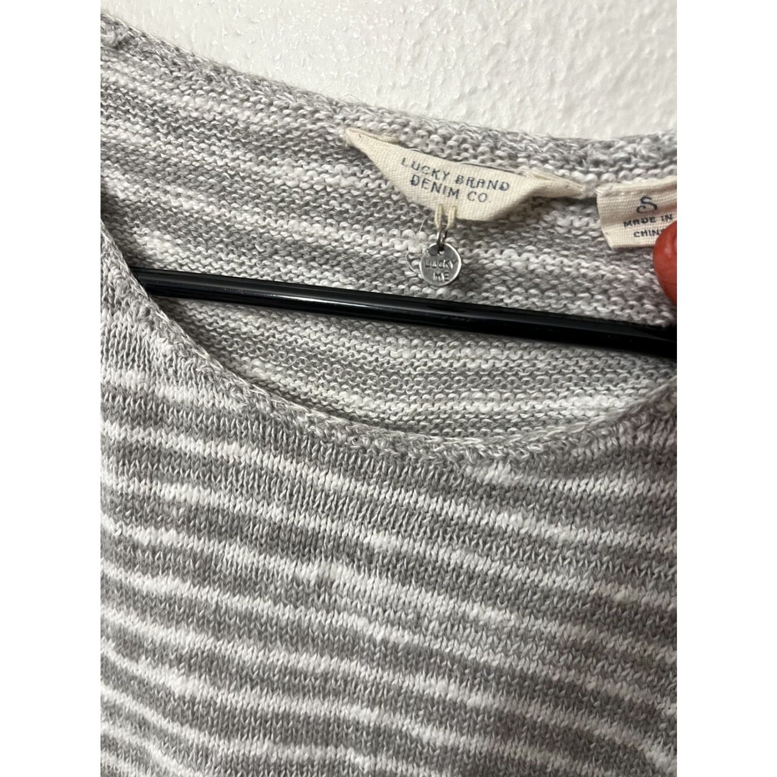 Lucky Brand Lucky Brand Tank Womens Striped Slub Knit Sleeveless Tunic Size S Gray Beach Open Knit Cotton Blend Size S / US 4 / IT 40 - 2 Thumbnail