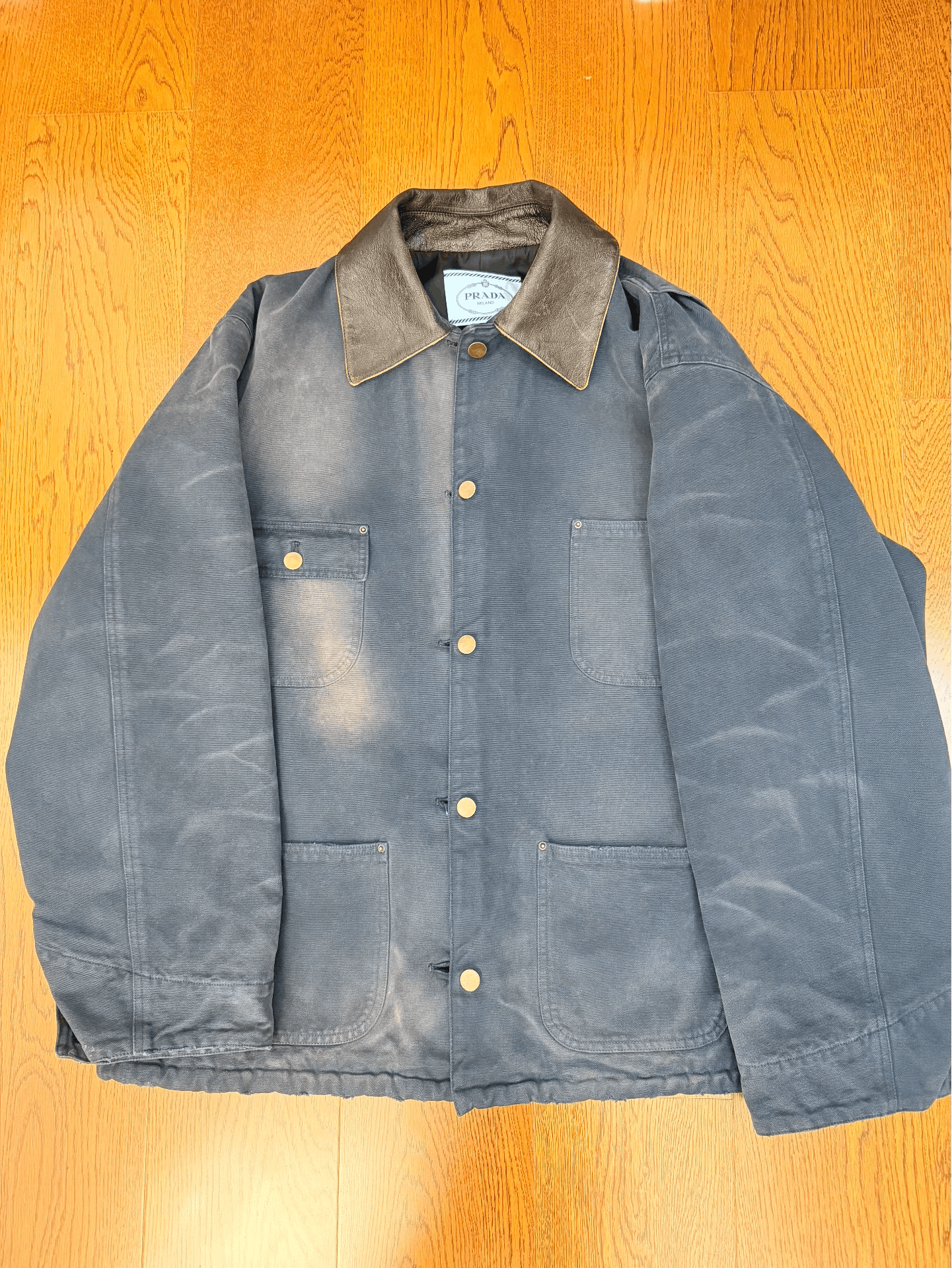 Prada prada vintage work jacket with leather collar Size US XS / EU 42 / 0 - 1 Thumbnail
