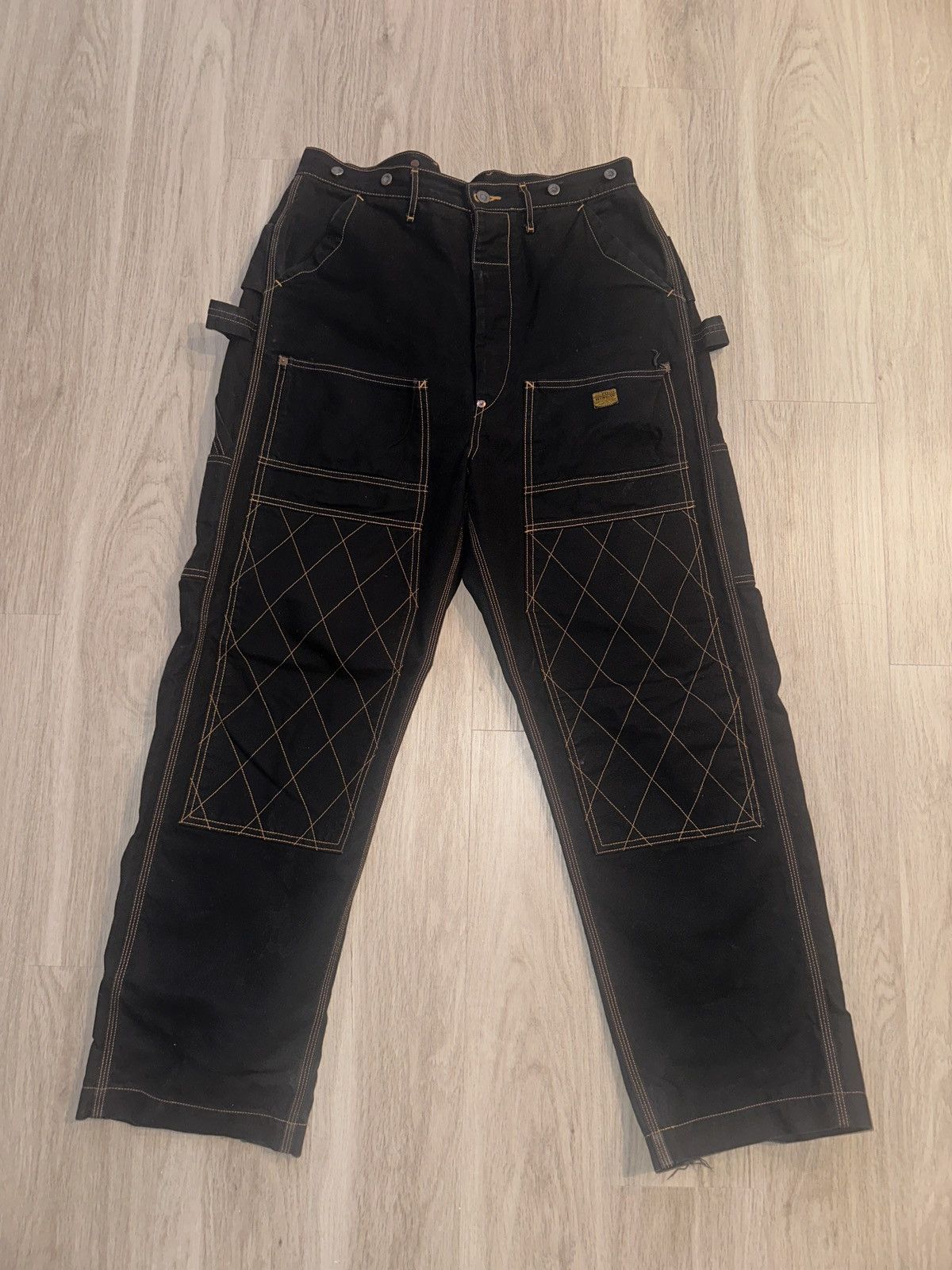 Kapital Kapital Double Knee Carpenter Pants, Black Size US 33 - 1 Thumbnail