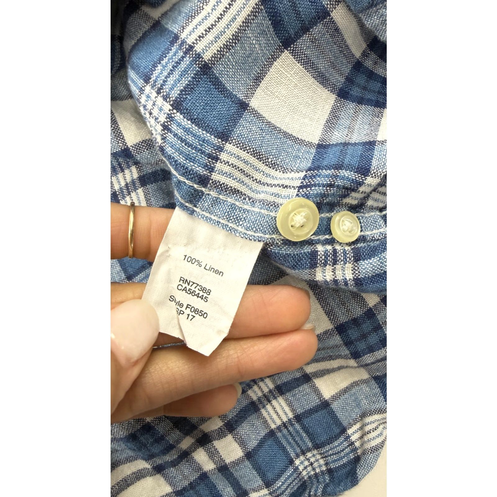 J.Crew VINTAGE? No. J.Crew Shirt Mens XL Blue Plaid Linen Slim Fit Button-Down Long Sleeve F0850 Size US XL / EU 56 / 4 - 5 Thumbnail