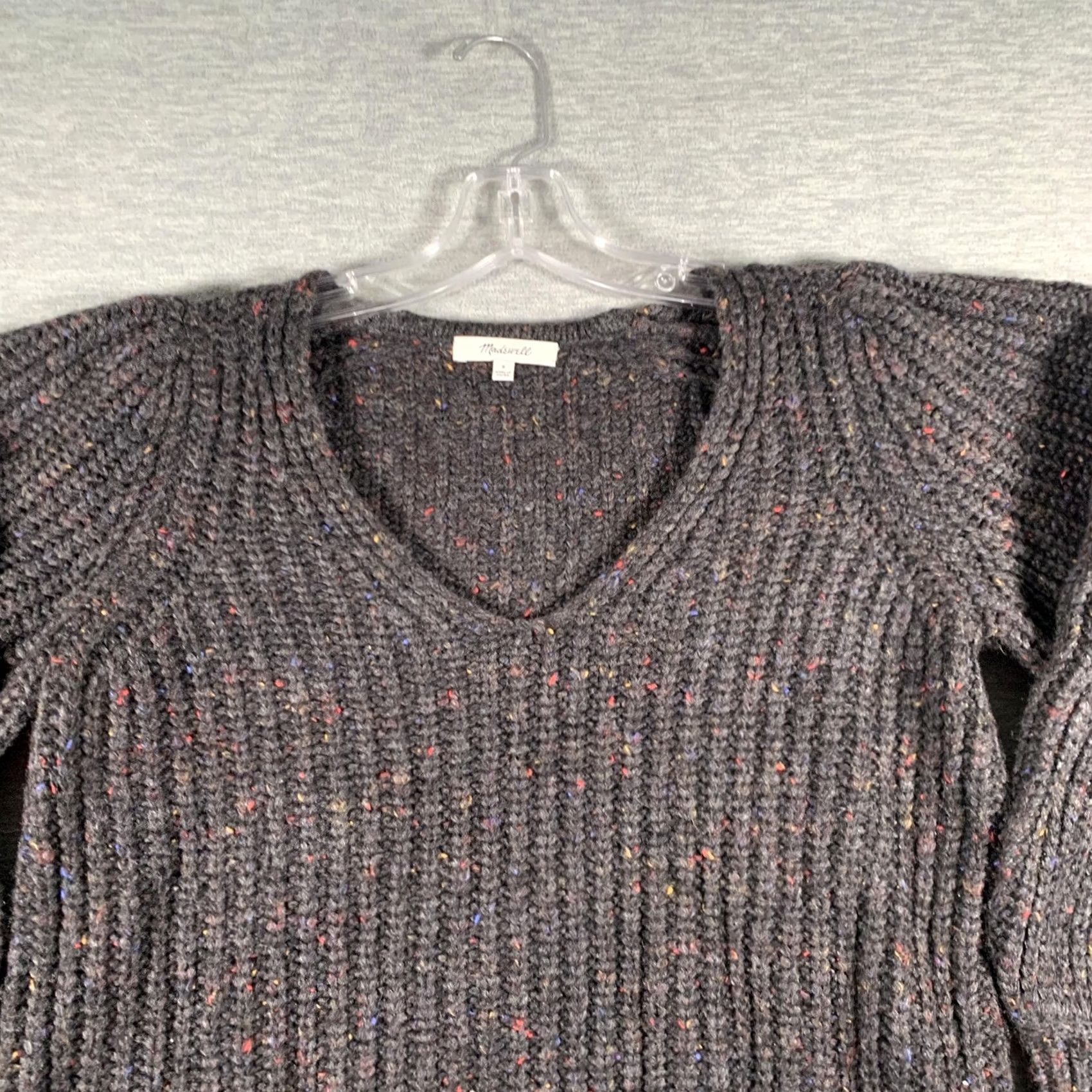 Madewell Madewell Sweater Womens Small Gray V Neck Wool Balloon Sleeve Chunky Pullover Size S / US 4 / IT 40 - 5 Thumbnail