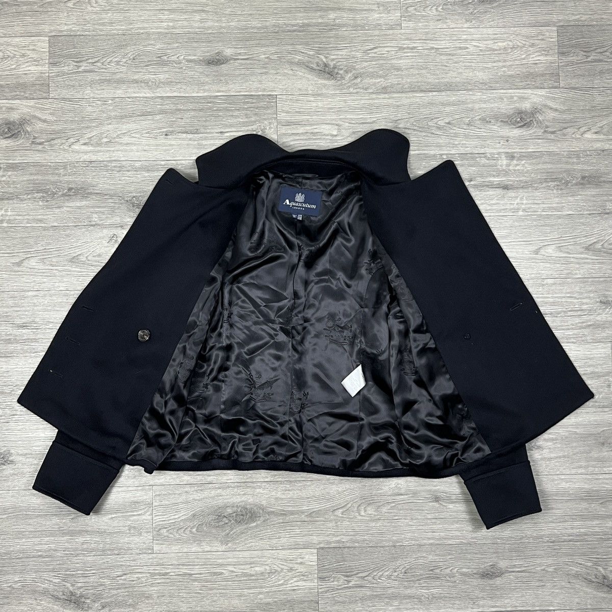 Aquascutum Aquascutum Black Double Breasted Wool Peacoat Jacket Size XL / US 12-14 / IT 48-50 - 12 Thumbnail