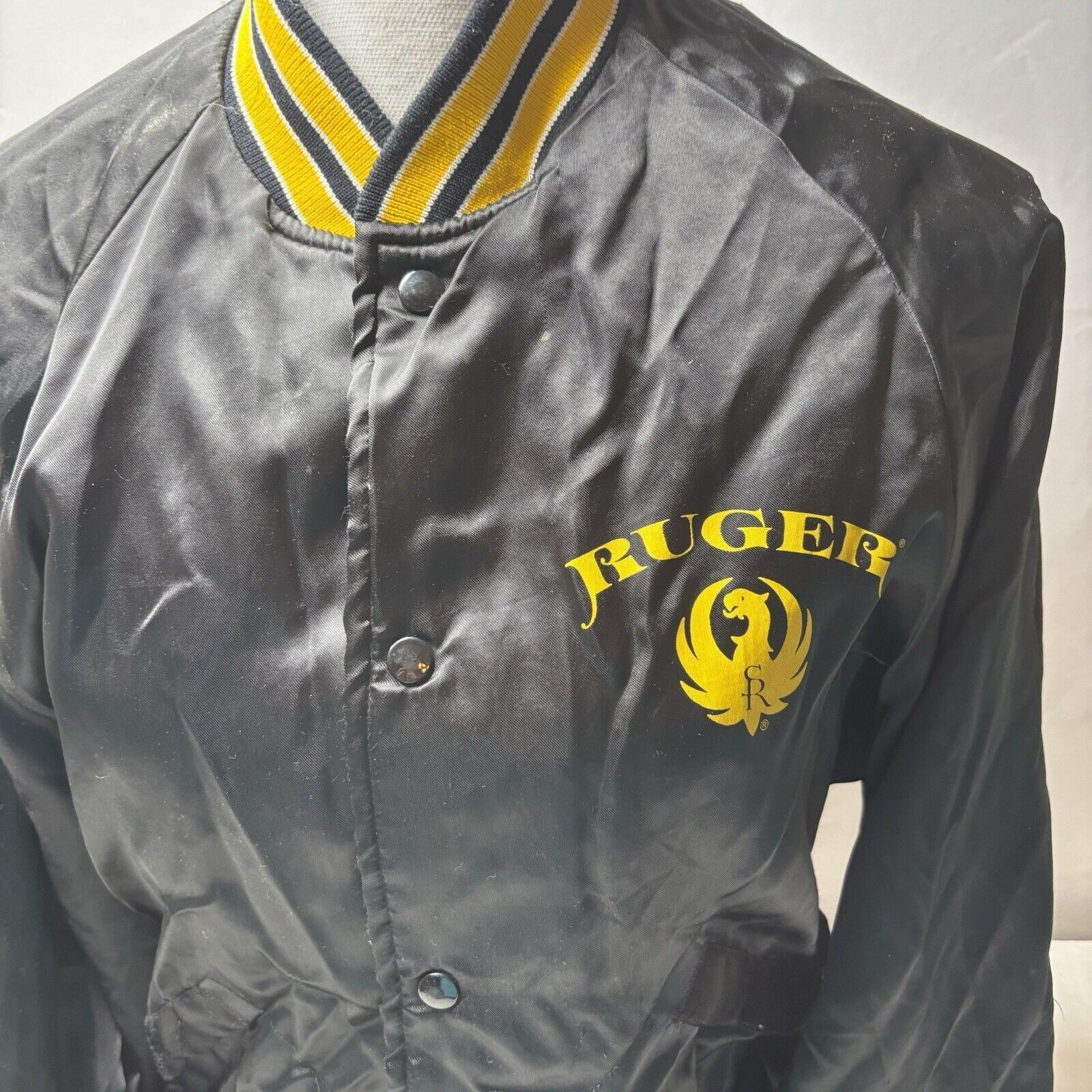 & Other Stories Ruger Satin Bomber Jacket Vintage 80s Firearm Gun Size US M / EU 48-50 / 2 - 2 Thumbnail