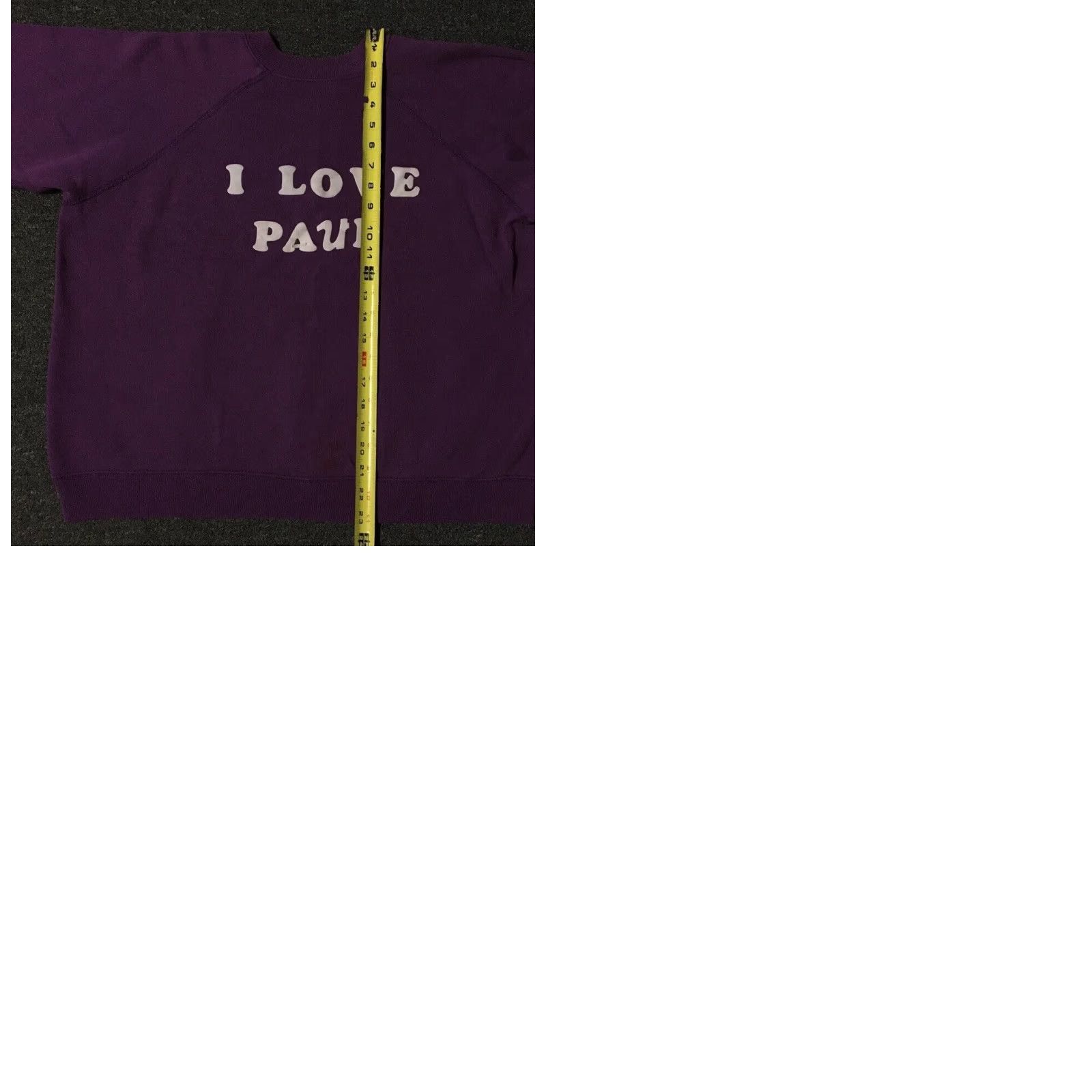 Hanes VINTAGE I Love Paul Hanes Sweatshirt L Purple 80s 90s Boxy Faded Surf Skate Hiking Womens Crew Sweatshirt Size L / US 10 / IT 46 - 9 Thumbnail