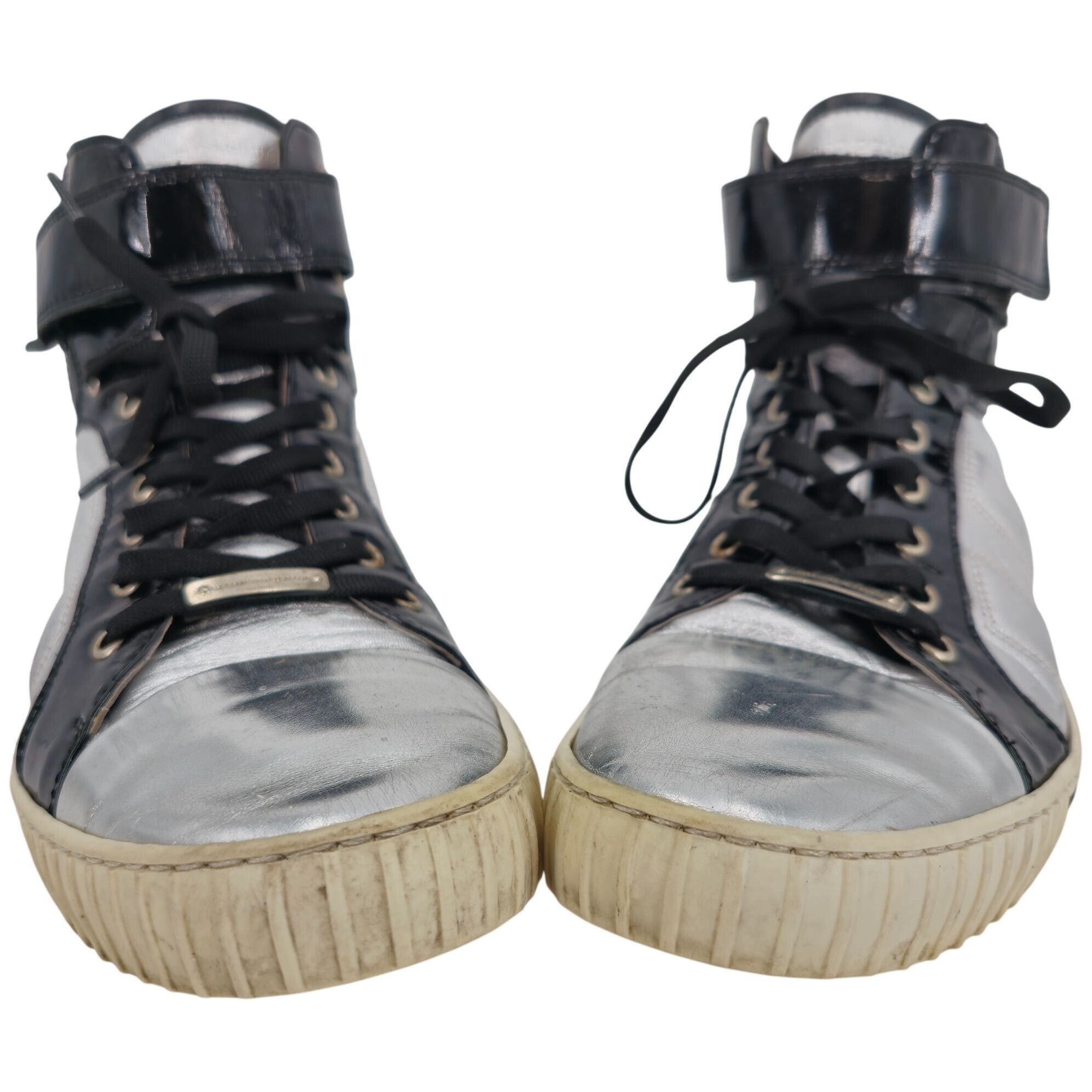 Alessandro Dell'acqua Alessandro Dell'Acqua Black Silver Metallic Fashion High-top Size US 10.5 / EU 43-44 - 6 Thumbnail