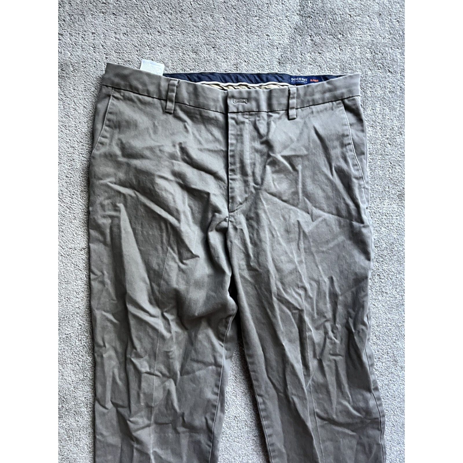 Dockers DOCKERS Classic Fit Flat Front Dress Pants Gray 36x32 Solid Flex Comfort Pants Men Chinos 100% Cotton Vintage No Size US 36 / EU 52 - 2 Thumbnail