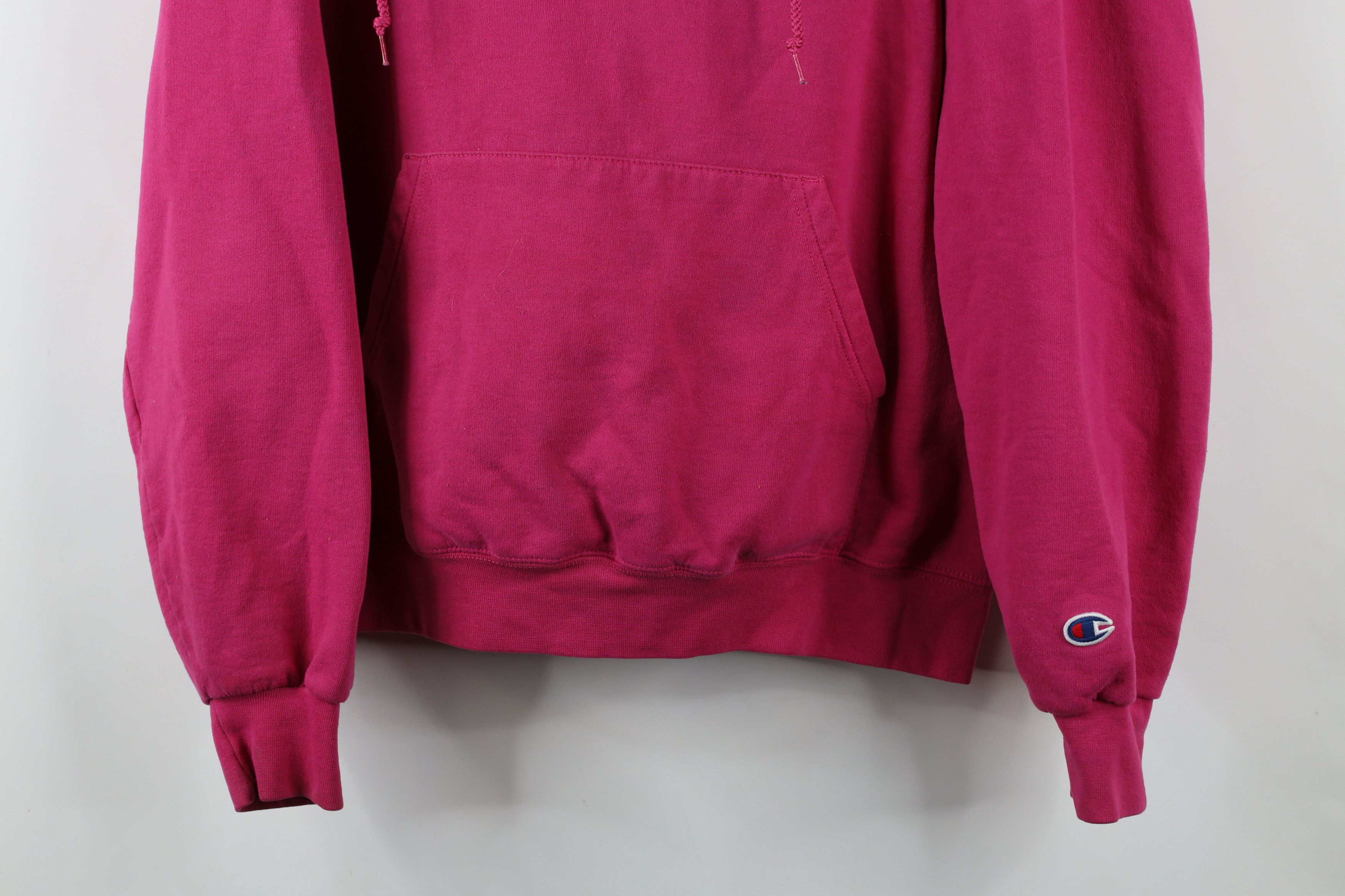 Champion × Vintage Vintage 90s Champion Spell Out Hoodie Sweatshirt Pink Size US L / EU 52-54 / 3 - 3 Thumbnail