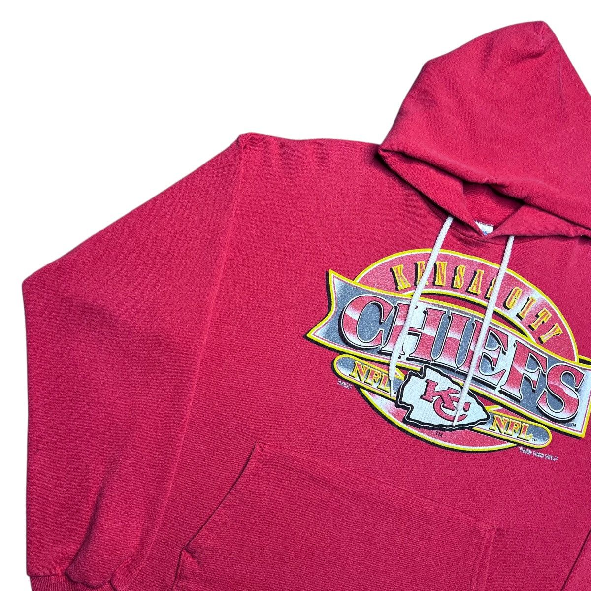 NFL Vtg 1995 NFL Kansas City Chiefs Spell Out 3D Print Hoodie Size US XL / EU 56 / 4 - 18 Thumbnail