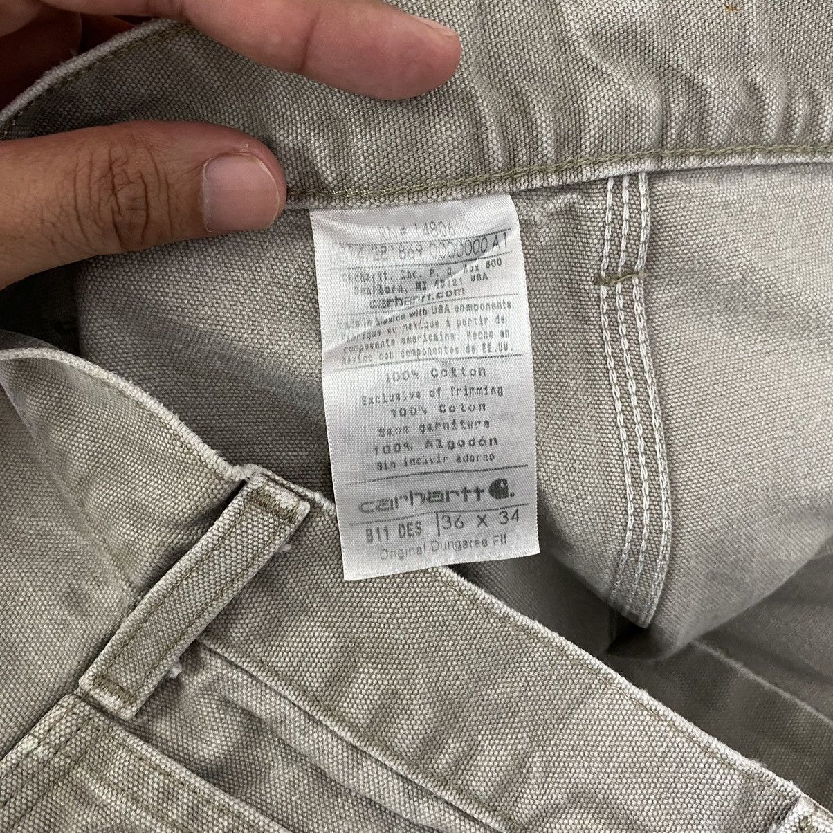 Carhartt × Vintage Vintage Carhartt Desert Grey Carpenter Workwear Pants Size US 35 - 23 Thumbnail