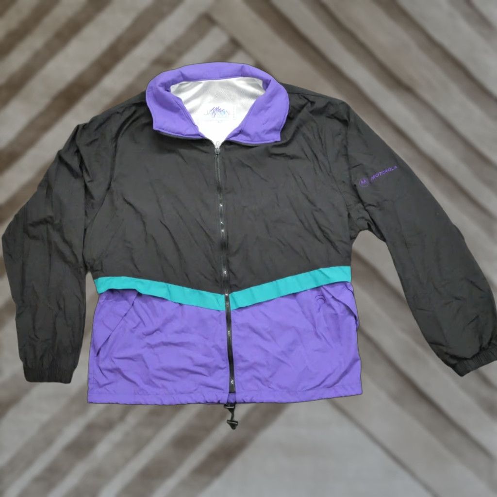 Vintage VINTAGE Jammin Jacket Windbreaker Mens XL Black 90s Windbreaker Logo Jammin Jacket Mens XL Black 90s Size US XL / EU 56 / 4 - 1 Thumbnail