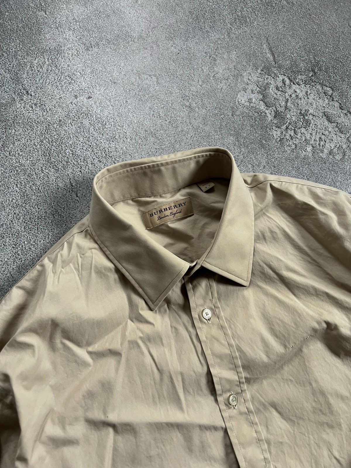Burberry Burberry Beige Consulate Style Long Sleeve Button Up Shirt Size US L / EU 52-54 / 3 - 2 Thumbnail