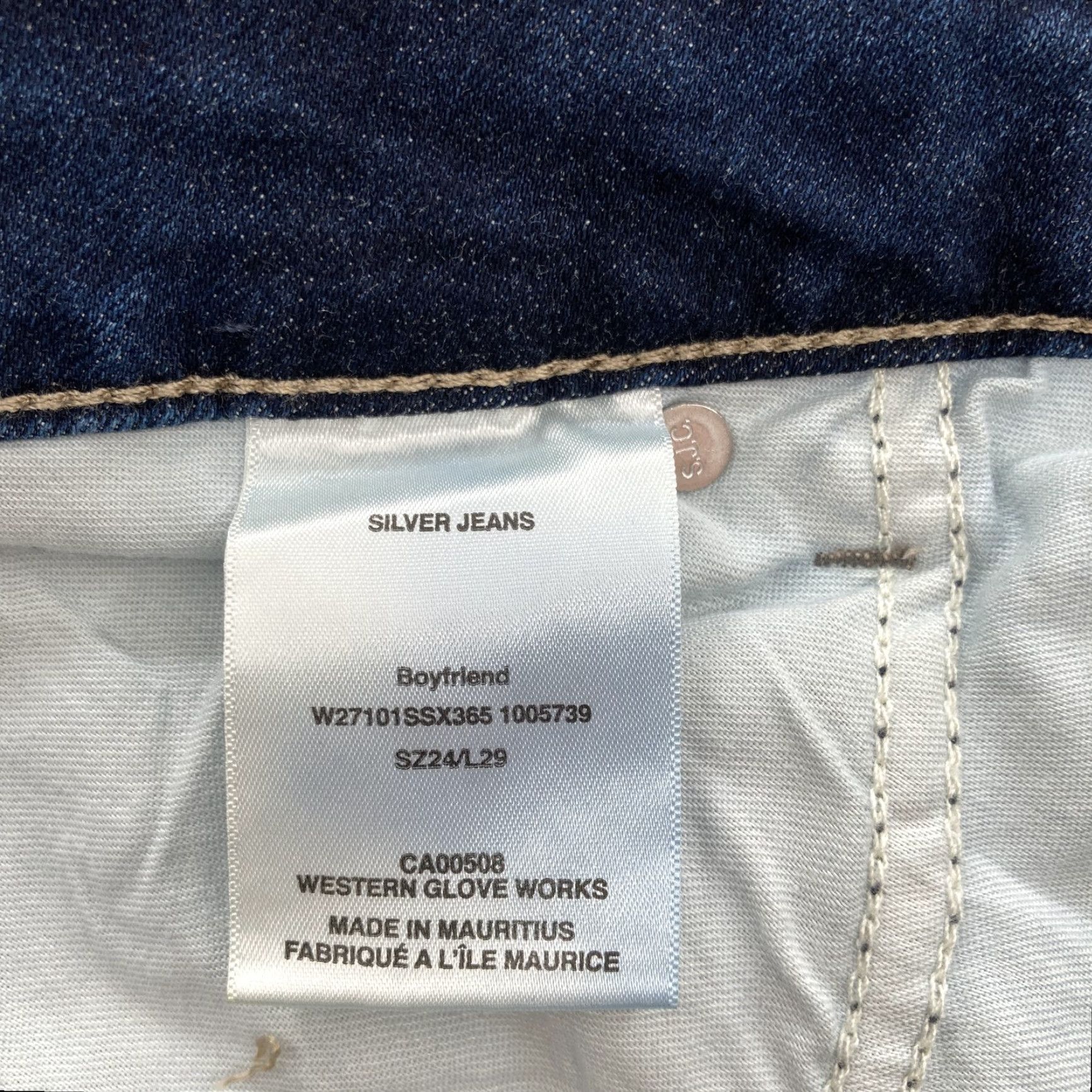 Silver Jeans Co. Silver Jeans Womens Plus 24 Boyfriend Blue Indigo Stretch Denim Grunge Western Jeans Size 42" / US 20 - 7 Thumbnail