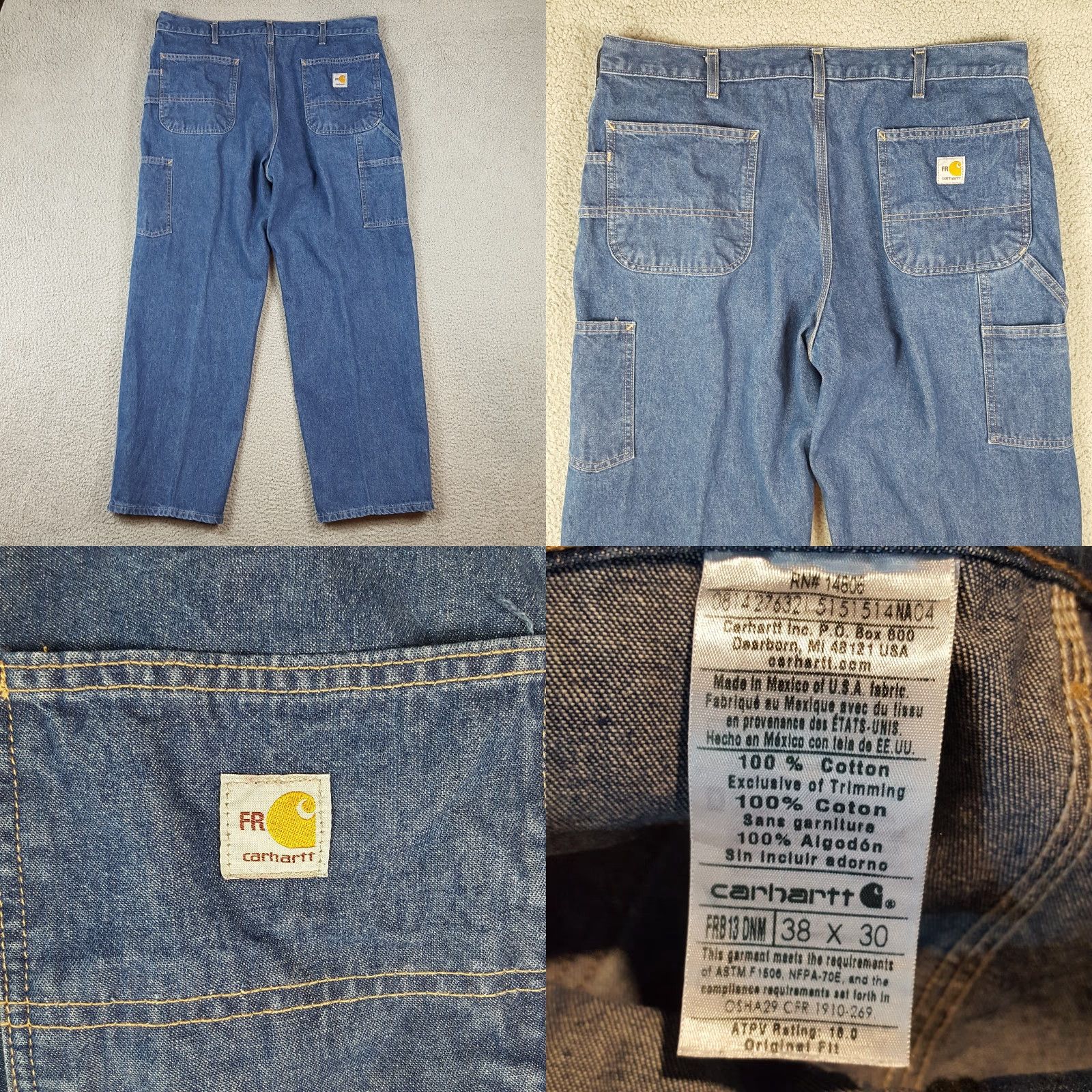 Carhartt VINTAGE Carhartt Flame-Resistant NFPA 2112 Jeans Denim Blue 38x30 Men’s Size 38 Regular Inseam 30 5-Pocket 00s 90s Workwear Mens Jeans Size US 38 / EU 54 - 8 Thumbnail