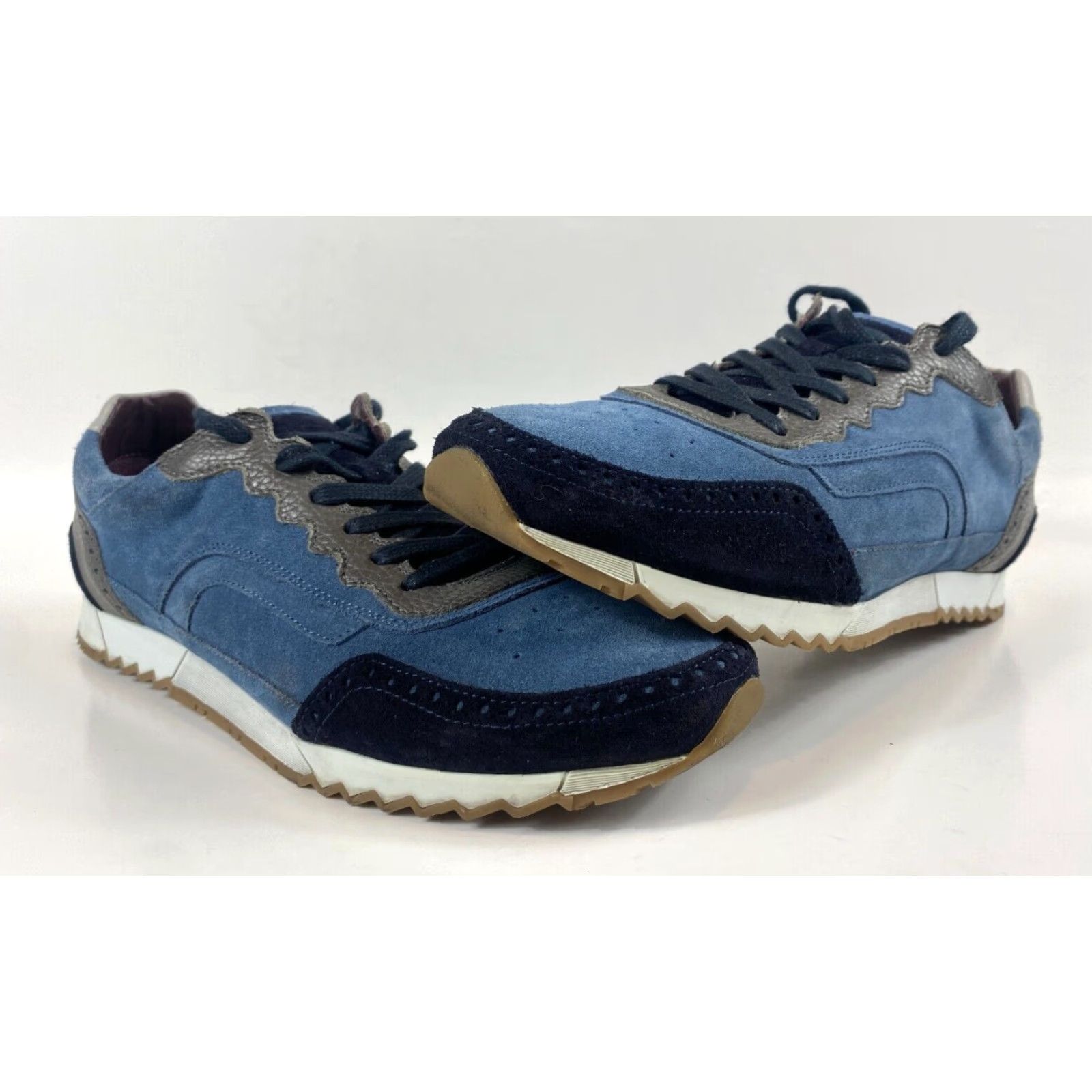 Noah Noah Waxman Men’s Greenwich Navy Low-Top Suede Sneakers 9.5 Navy Sneakers Mens Size 9.5 Suede Leather Pebbled Rubber Sole Casual Shoes Size US 10 / EU 43 - 3 Thumbnail