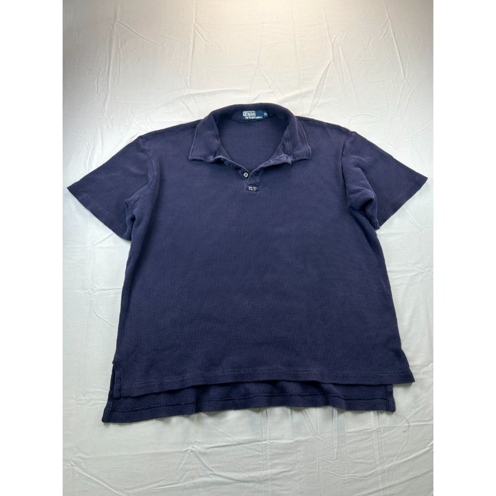 Polo Ralph Lauren Polo Ralph Lauren Polo Shirt Mens XL Navy Waffle Knit Thermal US 67 Blue Size US XL / EU 56 / 4 - 2 Thumbnail
