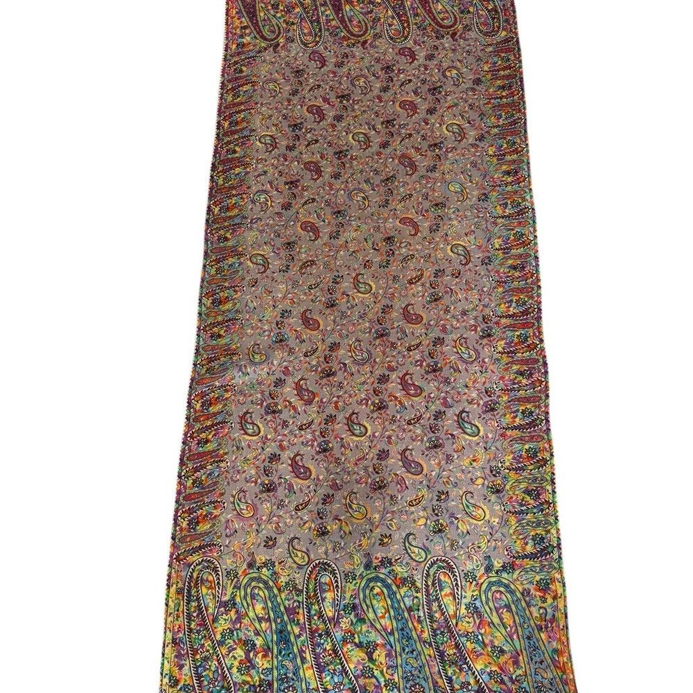 Other Tolani Wool Paisley Print Large Rectangle Scarf Wrap 28'' x Size ONE SIZE - 4 Thumbnail