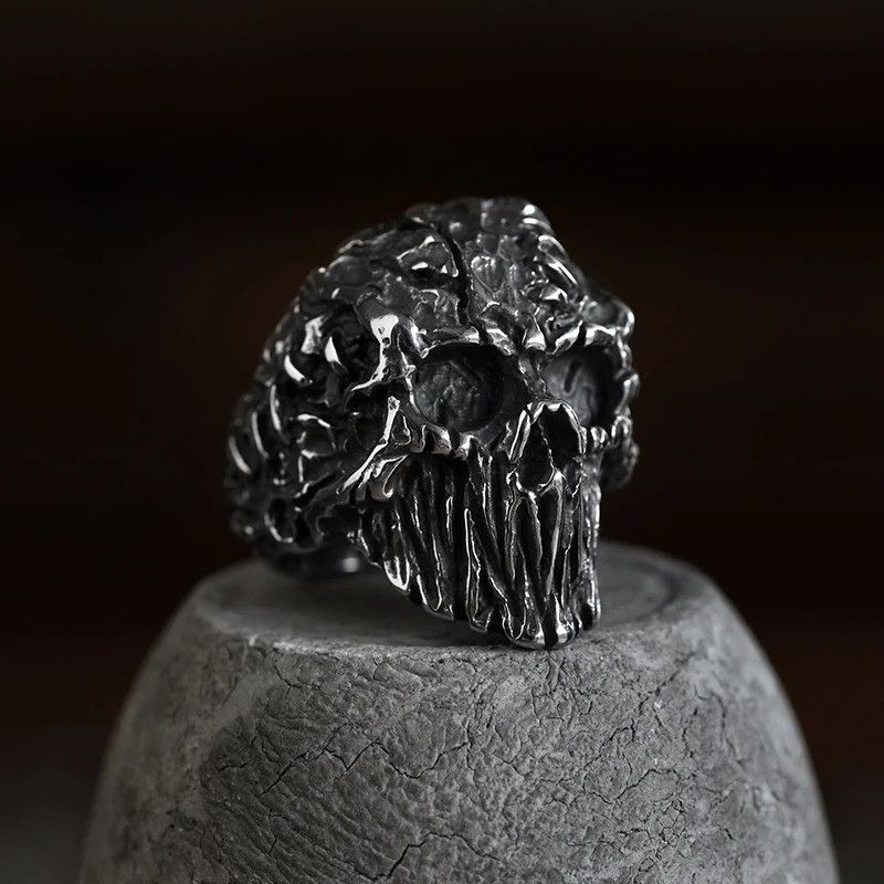 Vintage Evil Skull Ring Size ONE SIZE - 1 Thumbnail