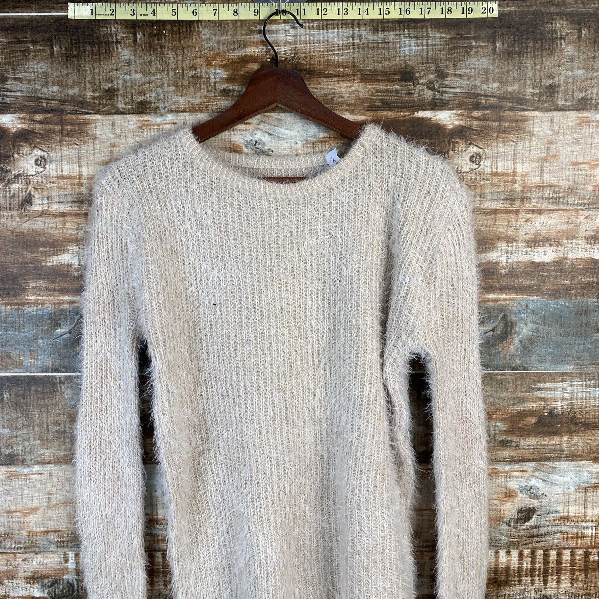 Homespun Knitwear DL Japan Vintage fur shaggy Beige Knitwear #C1090 Size S / US 4 / IT 40 - 2 Thumbnail