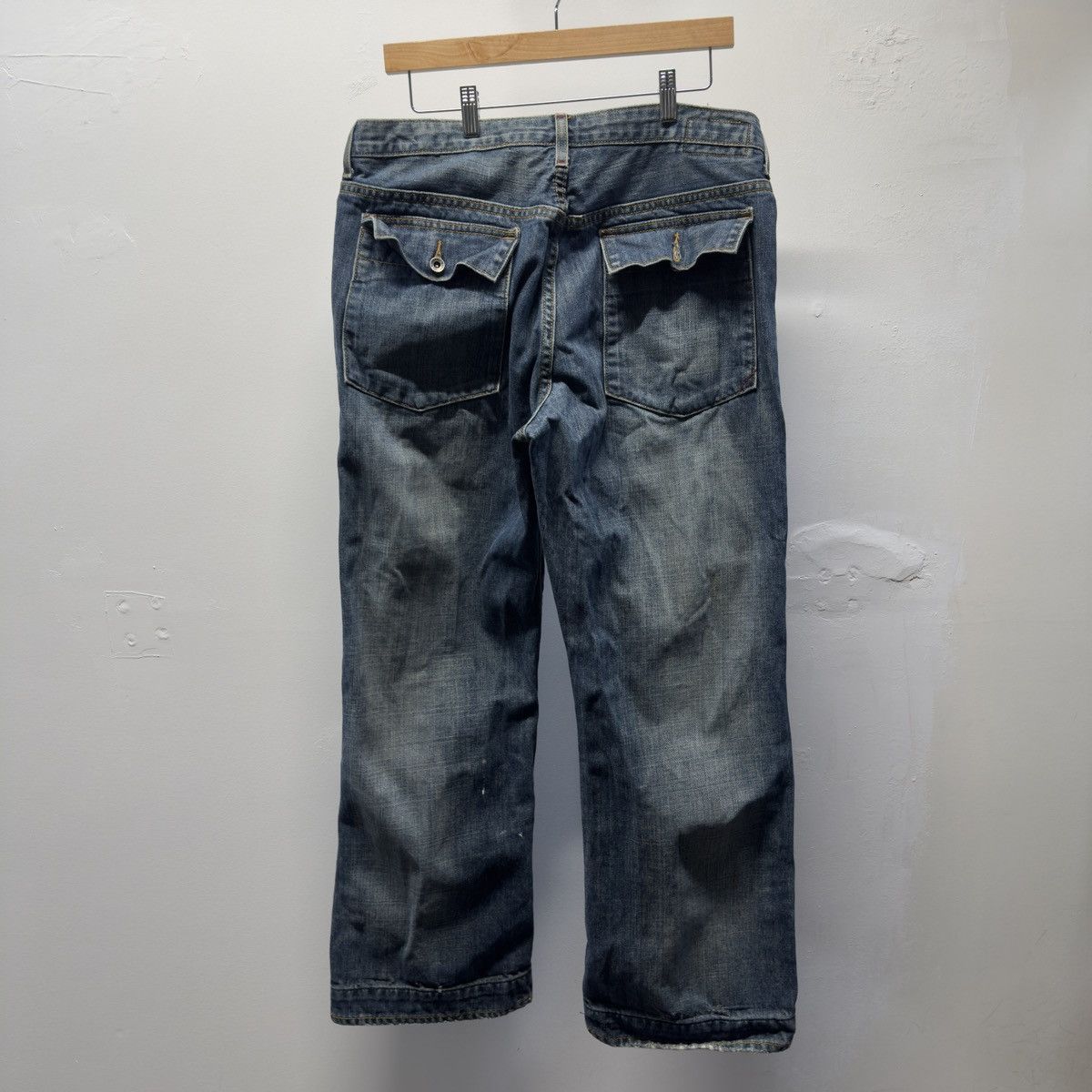 Vintage Banana Republic Faded Jeans ERD Grunge Chrome Mud Wash Size US 36 / EU 52 - 2 Thumbnail