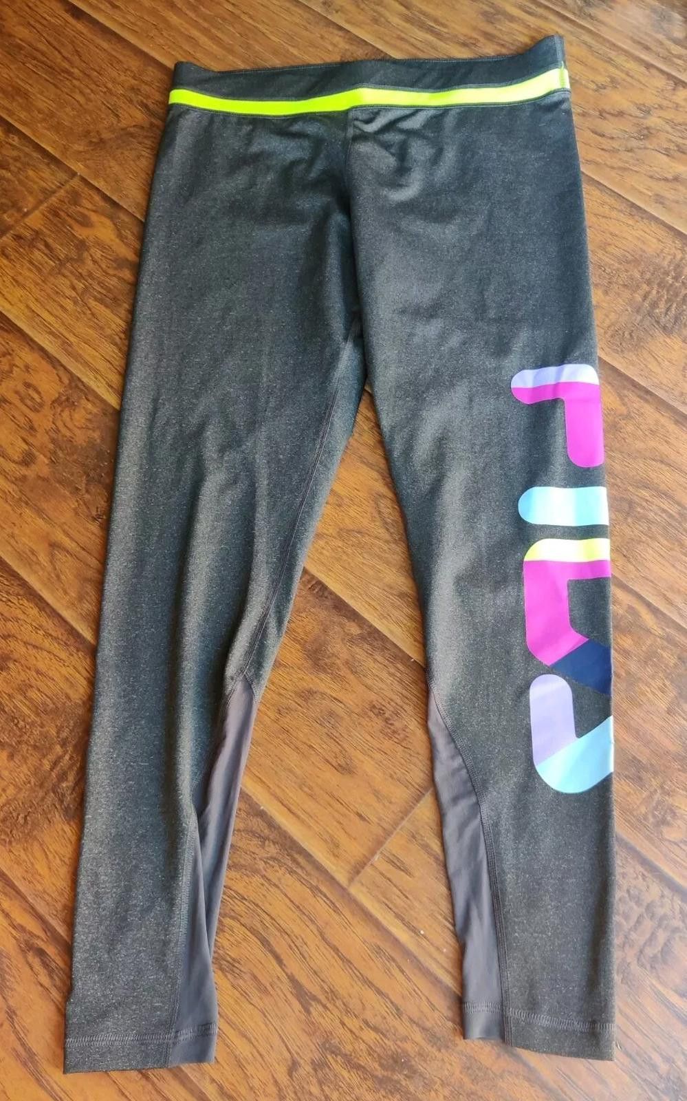 Fila Fila Sport Live In Motion Mesh Leggings Large L Gray Workoo Size 36" / US 14 / IT 50 - 1 Thumbnail