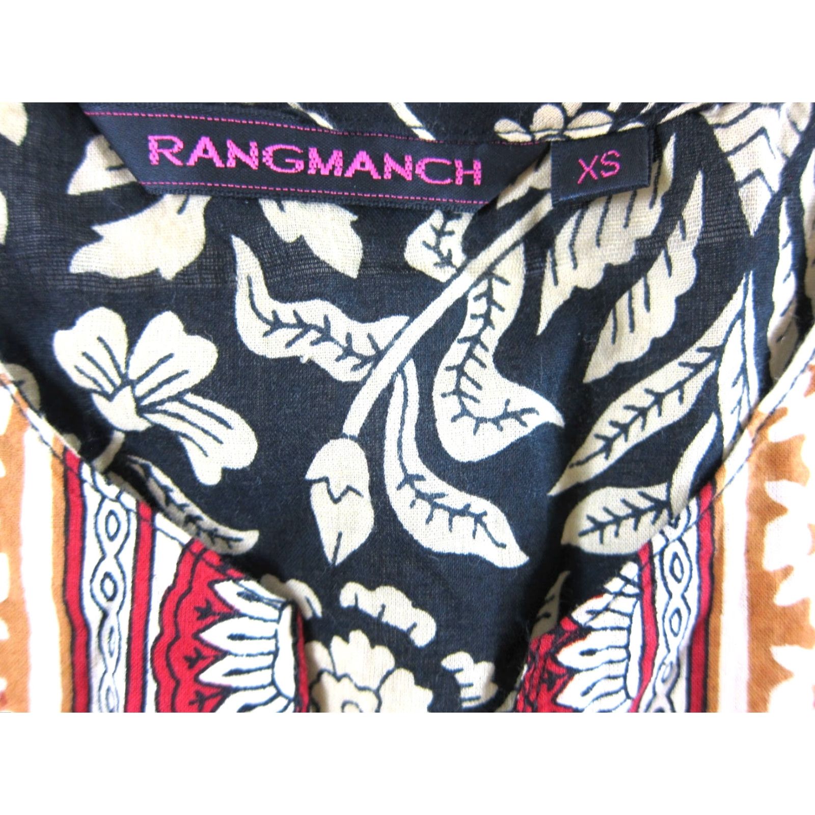 Vintage Rangmanch Cotton Red Yellow Black Floral Sleeveless Long Maxi Kurta Dress XS Size XS / US 0-2 / IT 36-38 - 4 Thumbnail