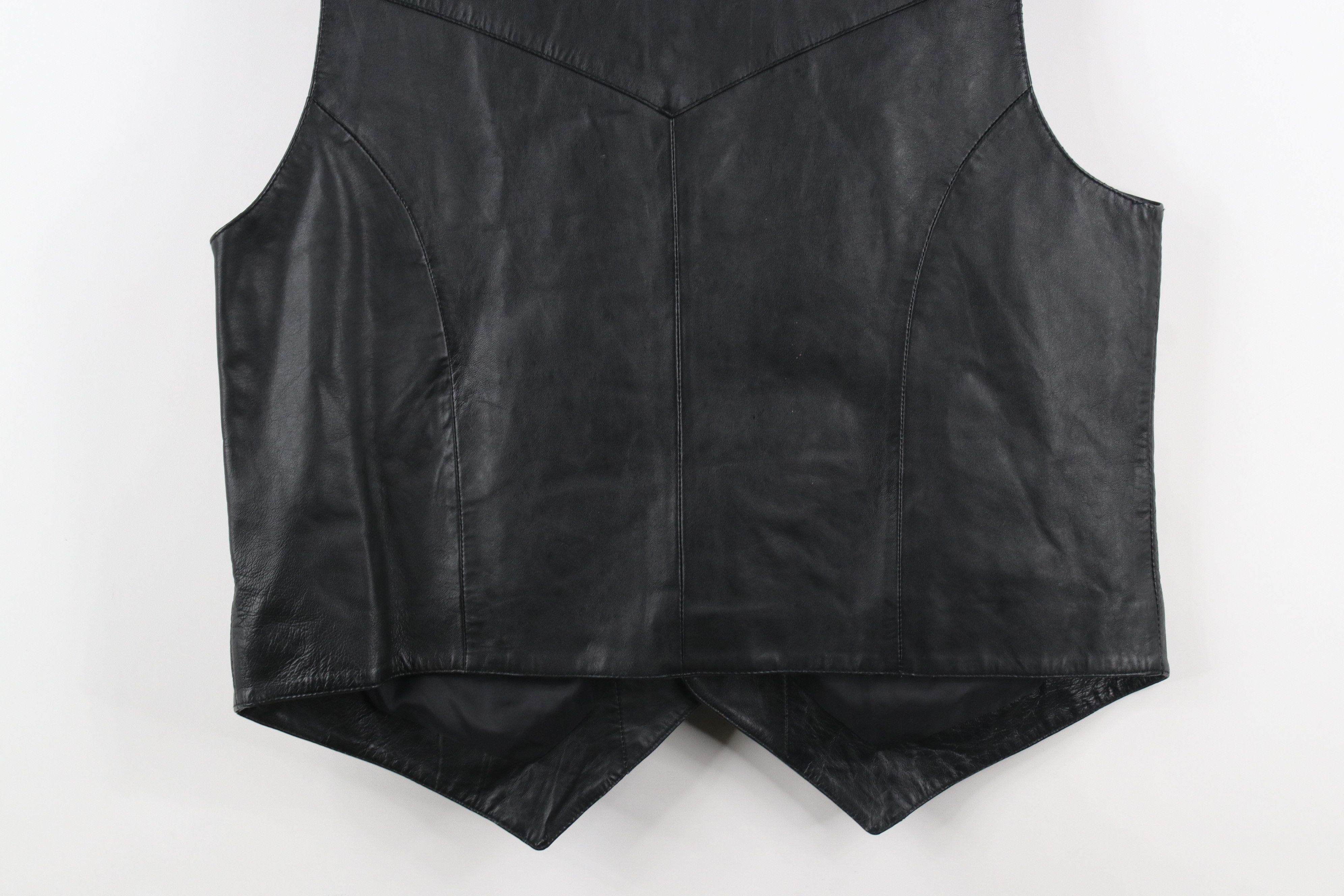 Vintage Vintage 90s Scully Leather Western Button Vest Jacket Black Size US L / EU 52-54 / 3 - 15 Thumbnail