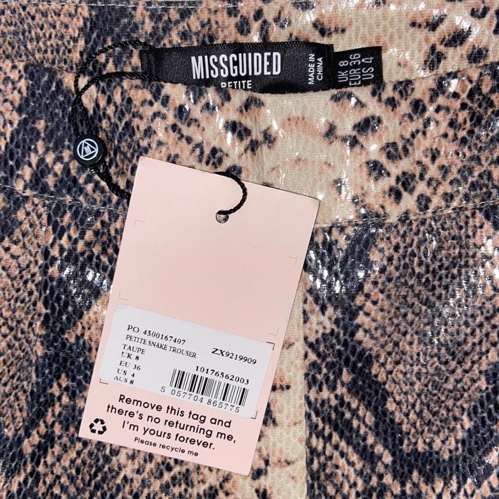 Designer Missguided l NWT High Waist Snakeskin Trouser Size 4P Size 27" / US 4 / IT 40 - 8 Thumbnail