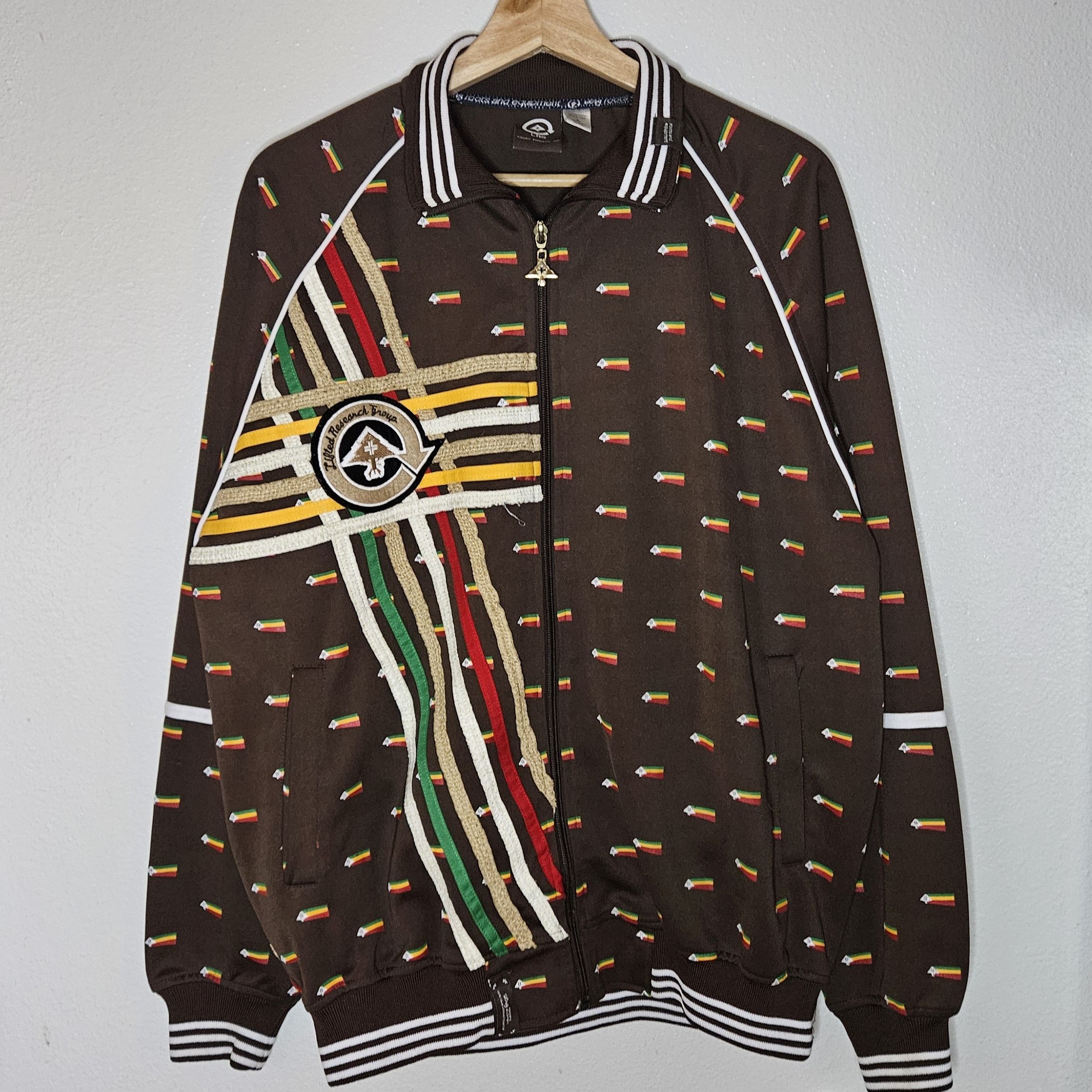 LRG LRG Roots People Track Jacket Brown Rasta Stripe Logo Size US L / EU 52-54 / 3 - 1 Thumbnail