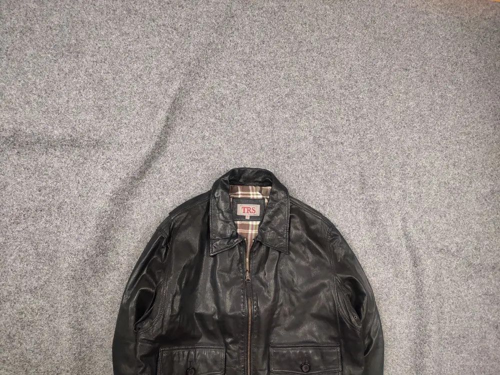 Vintage TRS leather bomber Jacket A-2 USAF Pilot Aviator USA