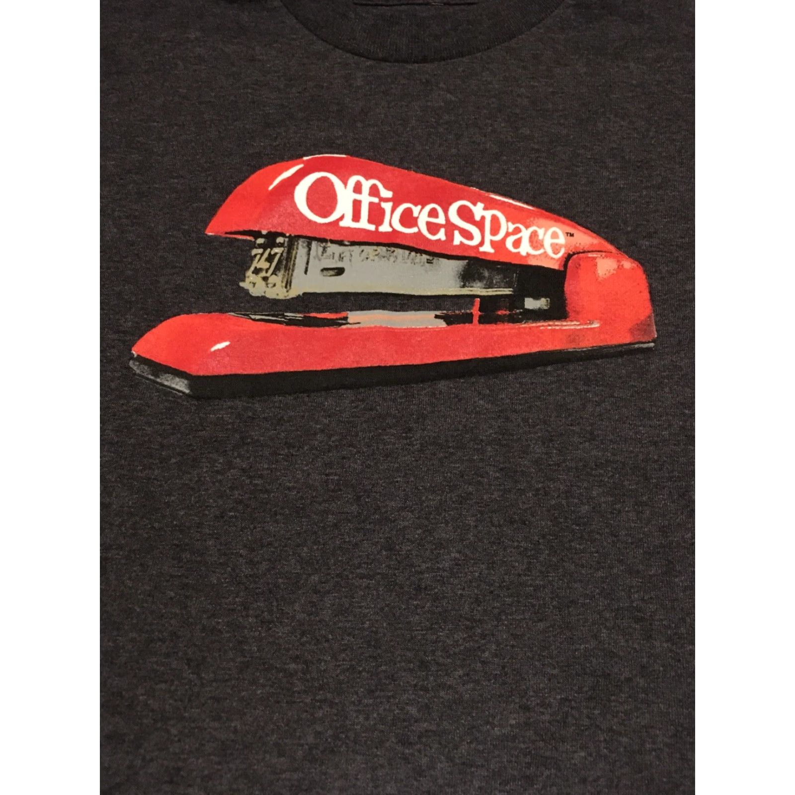 Vintage VINTAGE Office Space Red Stapler T-Shirt Men Gray Size M Crew Neck Short Sleeve Cotton Blend Geometric 90s Space Theme Mens Size US M / EU 48-50 / 2 - 2 Thumbnail