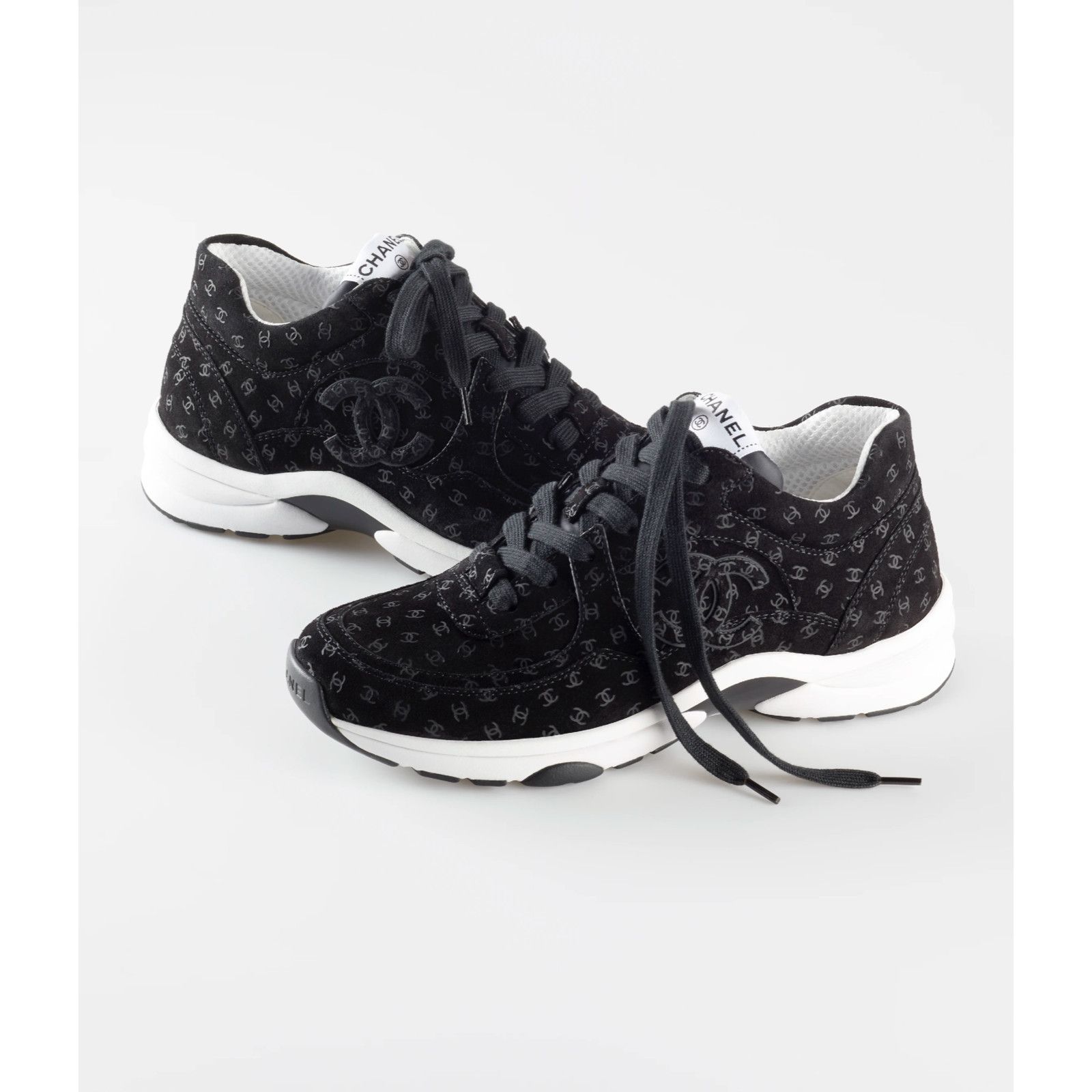 Chanel Chanel Suede CC Logo Low Top Lace Up Trainer Sneaker 44 11 Size US 11 / EU 44 - 2 Thumbnail