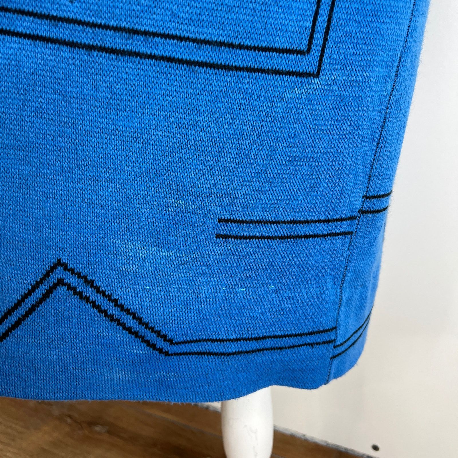 Vintage Vintage 80s Le Gaillard Acrylic Sweater Dress Blue Size M / US 6-8 / IT 42-44 - 7 Thumbnail