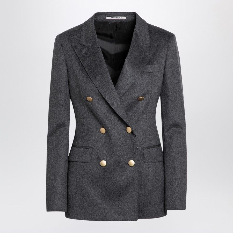 Tagliatore o1d2blof1024 Double-Breasted Cashmere Jacket In Grey Size M / US 6-8 / IT 42-44 - 1 Thumbnail
