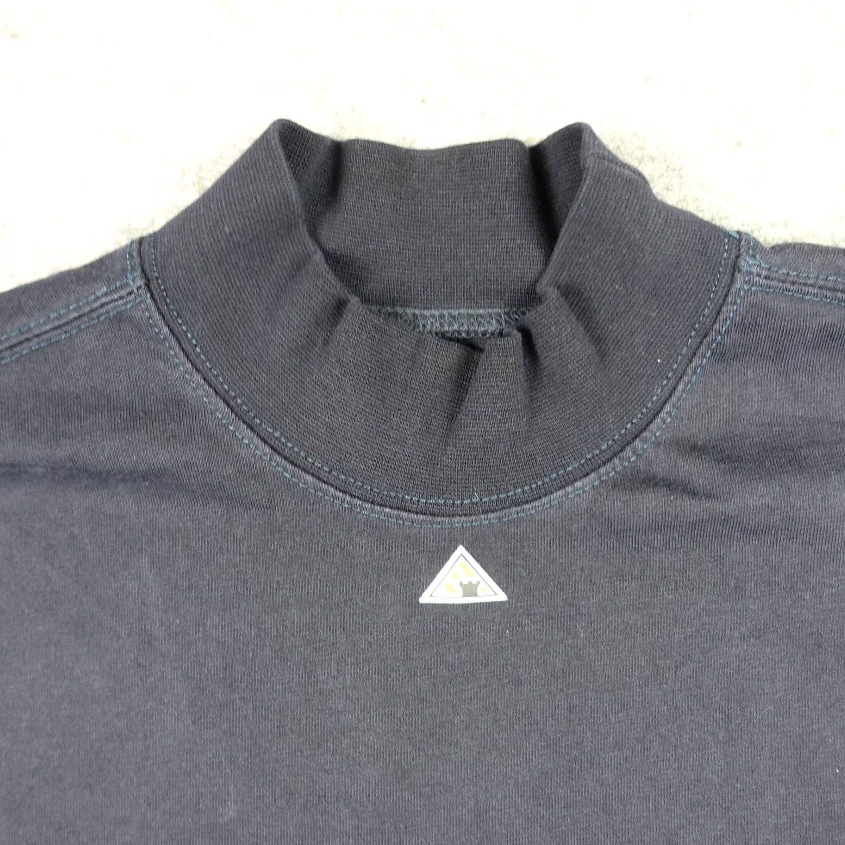 Vintage Bulwark FR Shirt Mens Medium Blue Long Sleeve Mock Neck Flame Resistant CAT2 Size US M / EU 48-50 / 2 - 2 Thumbnail