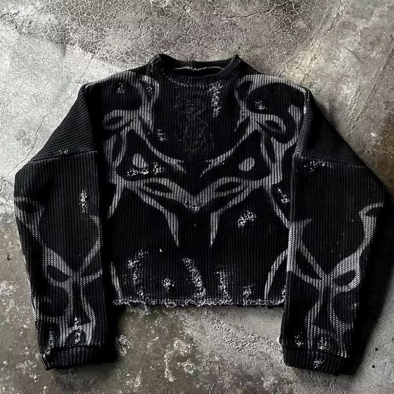 Japanese Brand × Vintage Vintage abrasive pullover with abstract embroidery Size US XL / EU 56 / 4 - 2 Thumbnail