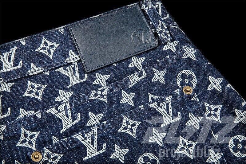 LOUIS VUITTON X KIM JONES DENIM MONOGRAM PANTS JEANS