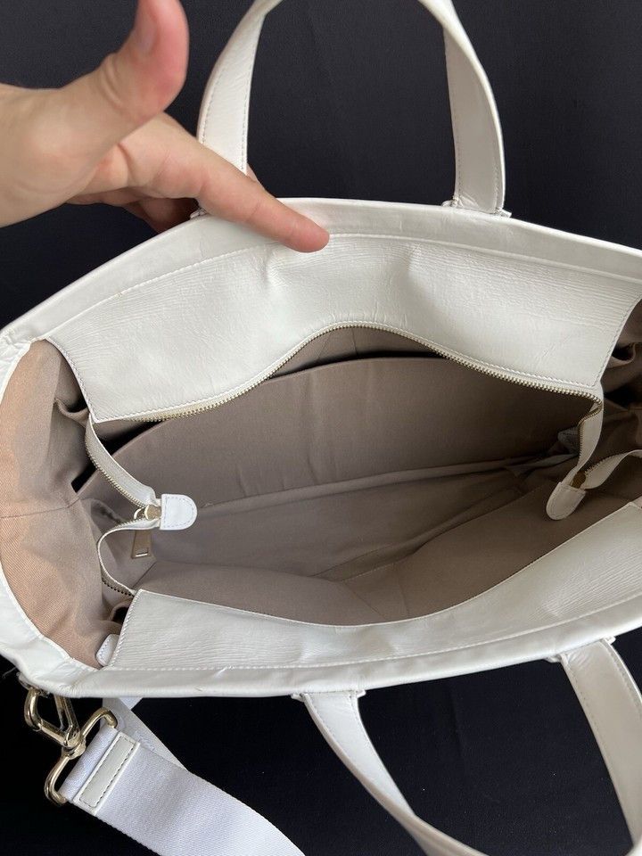 Versace Versace Young Large White Leather/Fabriic Bag Size ONE SIZE - 13 Thumbnail