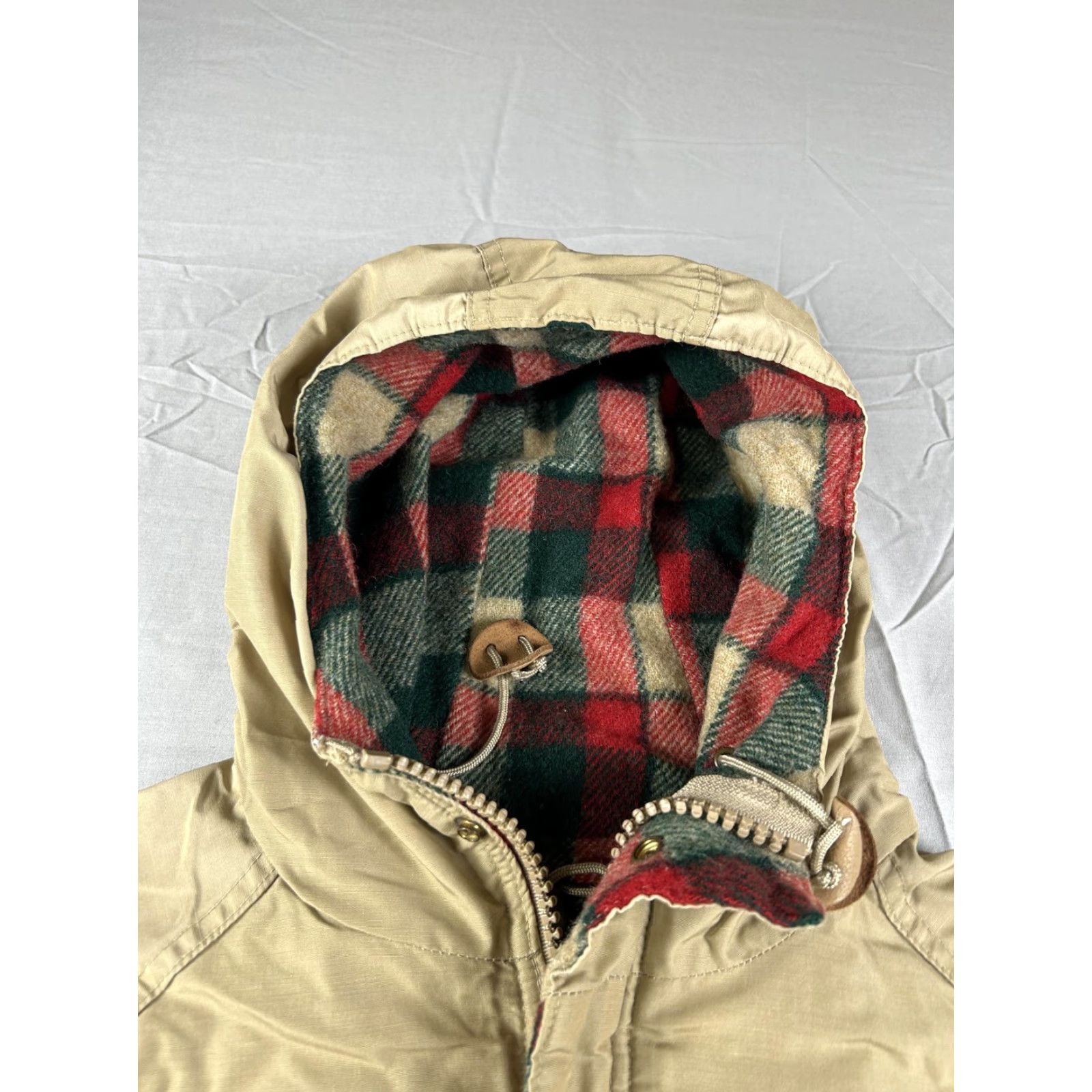 Vintage VINTAGE Woolrich Coat Womens Small Beige Parka Hooded Wool Blanket Lined Warm USA Rain Size S / US 4 / IT 40 - 4 Thumbnail