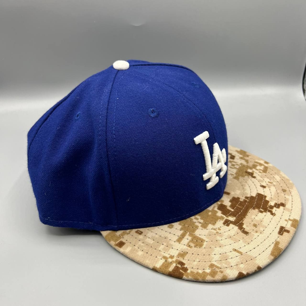 New Era Los Angeles LA Dodgers Hat Men 8 Blue Camo MLB Fitted Cap Size ONE SIZE - 3 Thumbnail