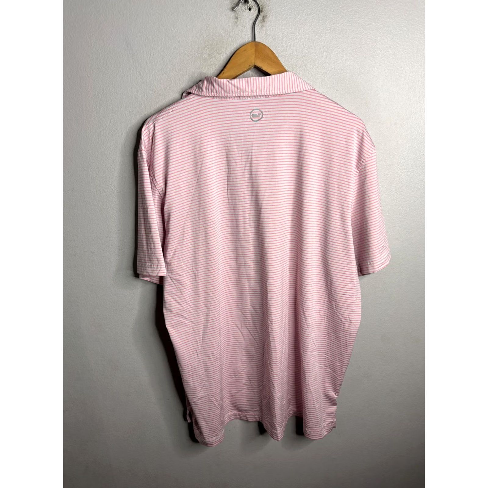 Vineyard Vines Vineyard Vines Polo Shirt Mens XL Pink White Stripe Performance Golf Stretch Size US XL / EU 56 / 4 - 4 Thumbnail