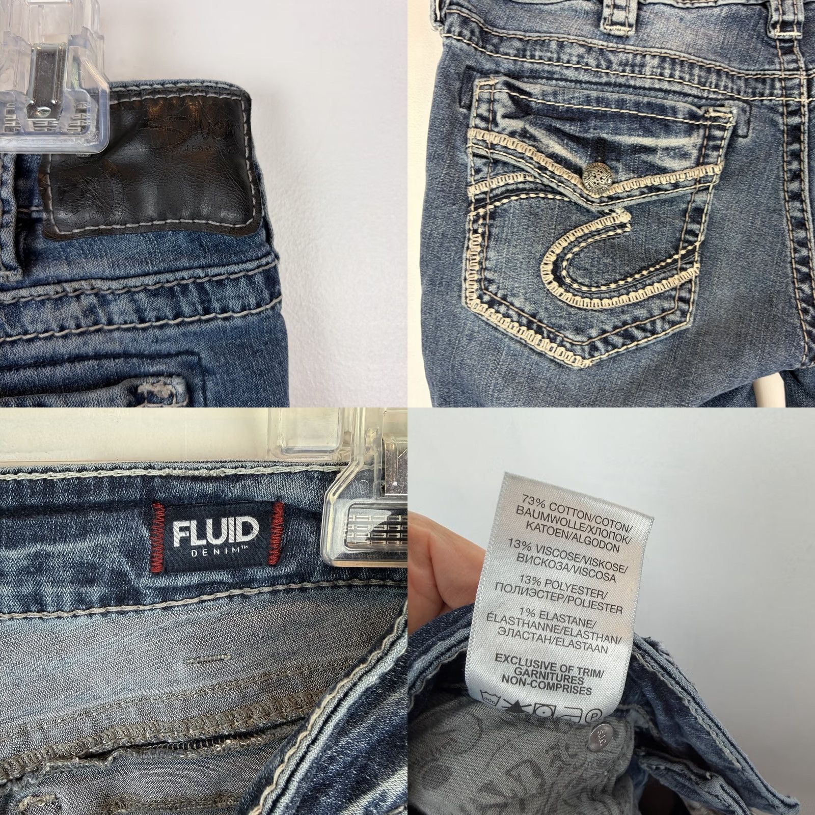 Silver Jeans Co. Silver Jeans Suki Jeans Slim Bootcut Womens Blue 30 x 33 Denim Cotton Blend Stretch Pockets 5-Pocket Design Slim Fit Size 30" / US 8 / IT 44 - 8 Thumbnail