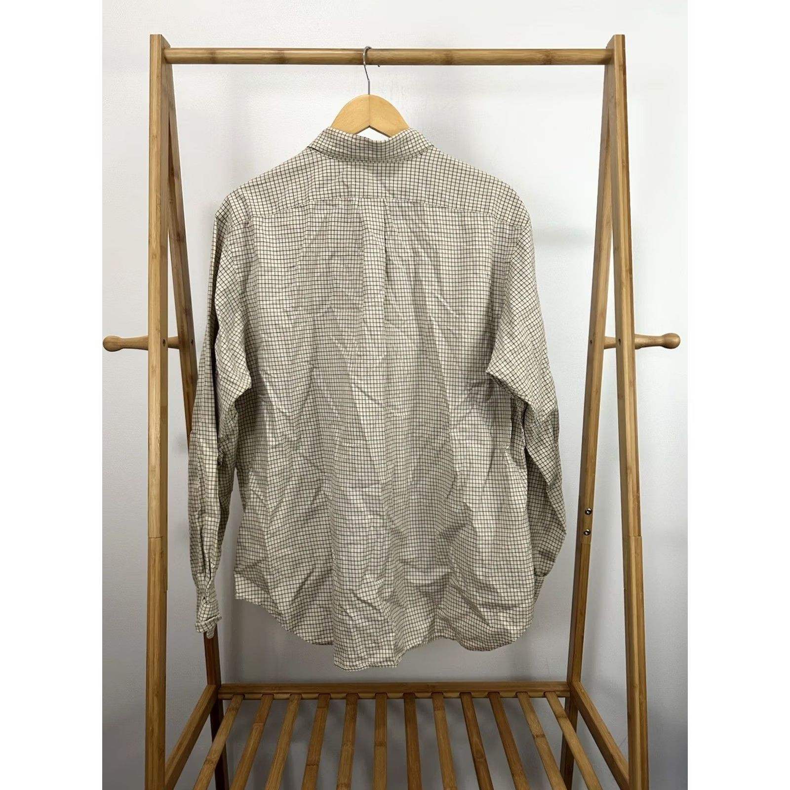 Ralph Lauren Ralph Lauren Men's Button-Down Long Sleeve Shirt XL Beige Pony Checkered Shirt Mens XL Button-Up Shirt Size US XL / EU 56 / 4 - 2 Thumbnail