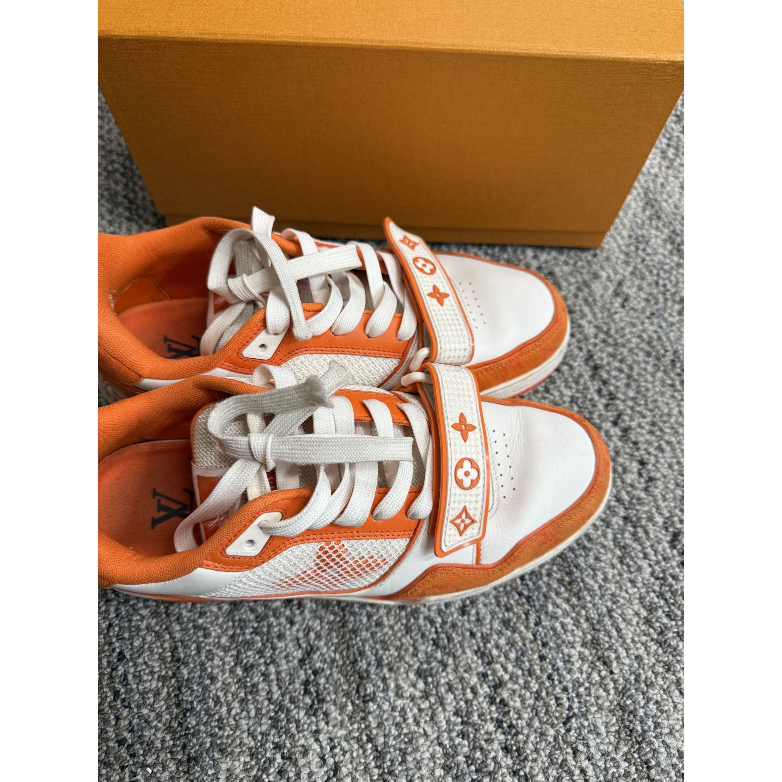Louis Vuitton Louis Vuitton Orange & White Sneakers Size 5.5 With Box Size US 5.5 / IT 35.5 - 11 Thumbnail