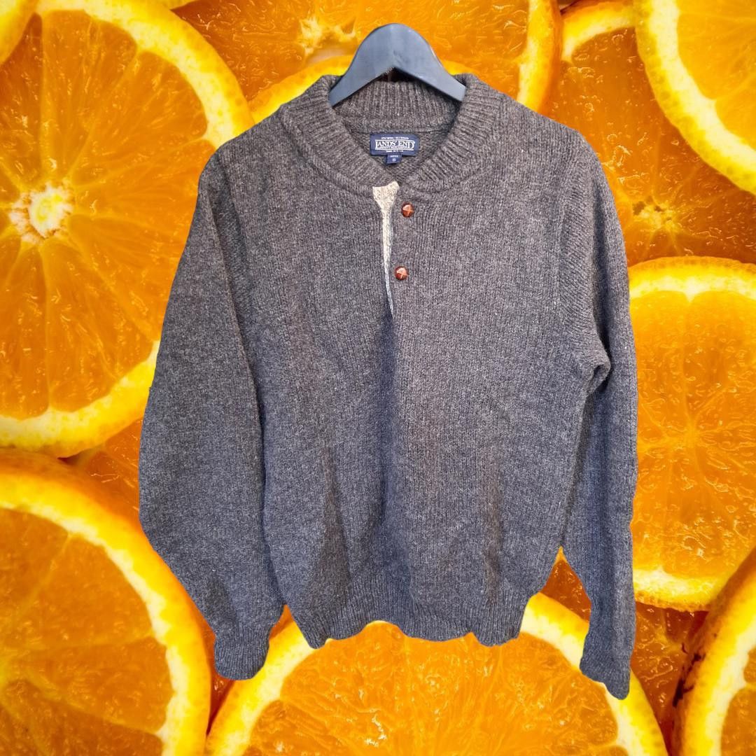 Lands' End Land's End Gray 2 Button Wool Blend Sweater Size Small Size US S / EU 44-46 / 1 - 1 Thumbnail