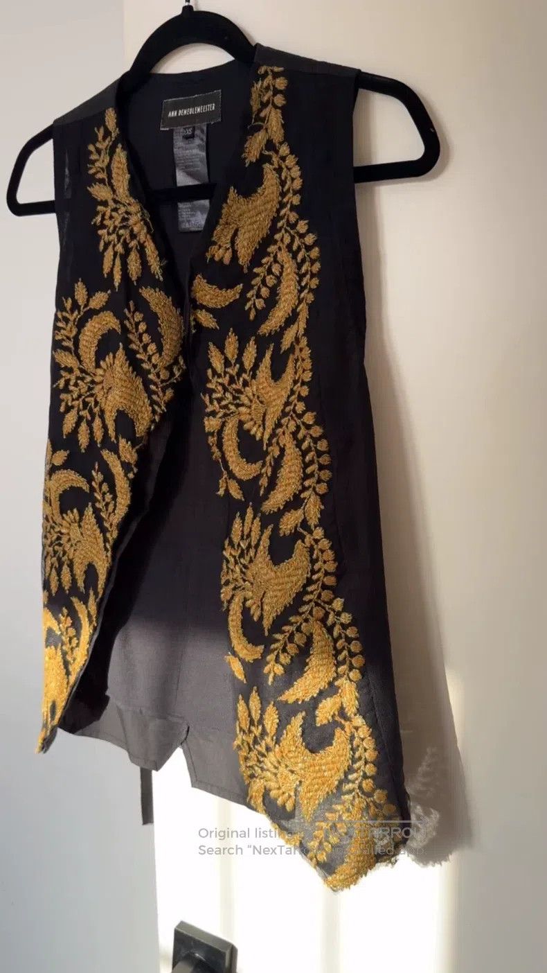 Ann Demeulemeester Ann Demeulemeester Size xxs Black Gold Totem Wool Vest Size XXS / US 00 / IT 34 - 1 Thumbnail