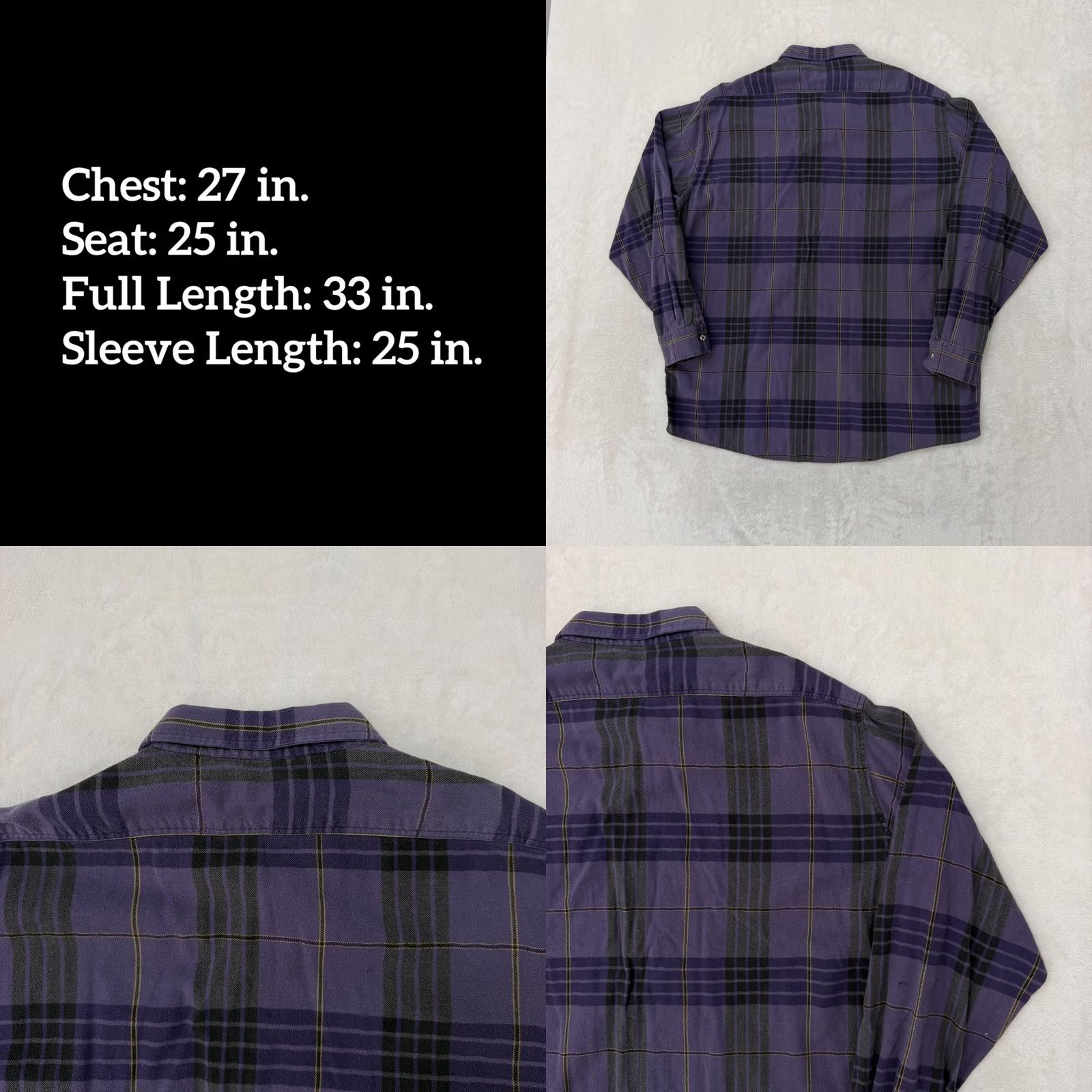 Vintage VINTAGE OshKosh B'gosh Shirt Mens 2XLT Purple Plaid Flannel Button Up Size US XXL / EU 58 / 5 - 8 Thumbnail