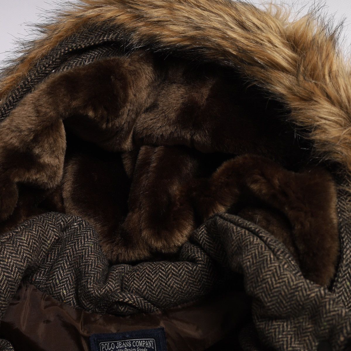 Polo Ralph Lauren Ralph Lauren Faux Fur Tweed Down Puffer Parka Winter Jacket Size XL / US 12-14 / IT 48-50 - 10 Thumbnail